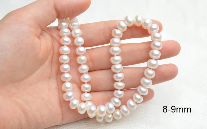 ASHIQI Настоящее Белое ожерелье из натурального пресноводного жемчуга, подлинные полукруглые жемчужные украшения для женщин, подарок