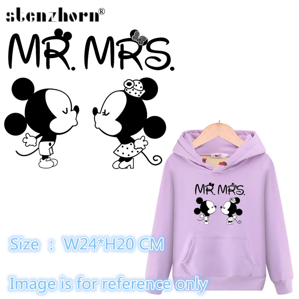 

(1PC)Mickey Minnie Cartoon Patch Iron On Patches for Clothing Heat Transfers For T-shirt clothes Diy Ironing Stickers