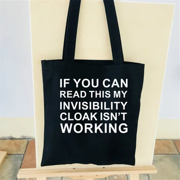 

Invisible Cloak Shoulder Bag Cotton High Quality Tote Literature and art Female&Man Shoulder Shopping Stylish Bag Customize Bag