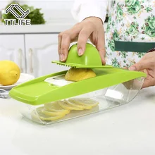 TTLIFE Adjustable Mandoline Vegetable Slicer 5 Interchangeable Blades Stainless Steel Fruit Cutter Grater Kitchen Salad Maker