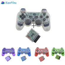 Для sony PS2 прозрачный цветной беспроводной bluetooth геймпад Pro контроллер 2,4G контроллер вибрации геймпад для sony Playstation 2