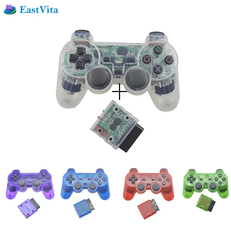Для Sony PS2 прозрачный цветной беспроводной bluetooth геймпад Pro контроллер 2,4G Вибрационный контроллер геймпад для Sony Playstation 2|Геймпады|   | АлиЭкспресс