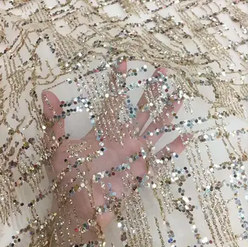 

Embroidered lace French mesh gauze ZLL-50701 African Nigeria lace fabric wedding dress ladies dress fabric