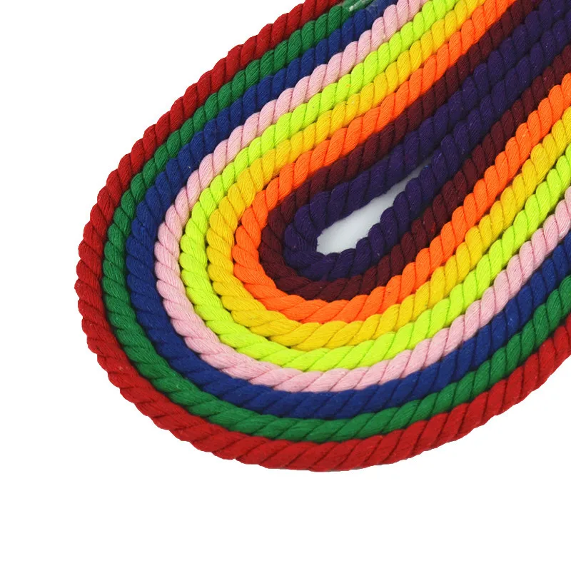 Cotton 10Meters 3 Shares Twisted Cotton Cords 12mm DIY Craft Decoration Rope Cord for Bag Drawstring Belt 20 Colors