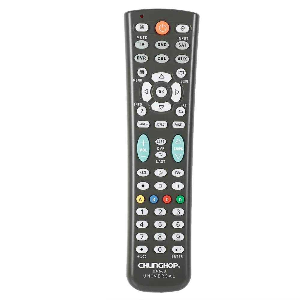 Универсальный пульт дистанционного управления для Chunghop UR668 TV DVD SAT DVR CBL AUX