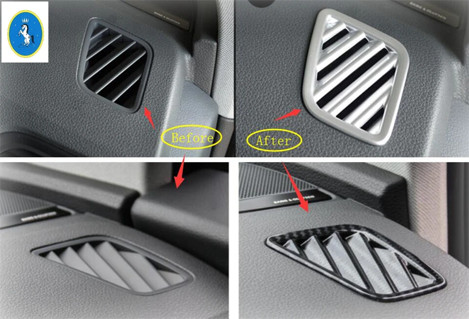

Yimaautotrims Auto Accessory Dashboard Inside Air Conditioning AC Outlet Vent Net Cover Trim 2 Pcs Fit For Audi Q5 2018 2019 ABS