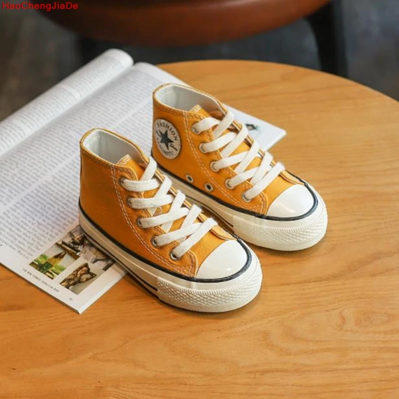 

Kids Shoes For Girl Baby Sneakers 2019 Spring Fashion High Toe Canvas Toddler Boy Shoes Children Classical Girls Canvas Shoes