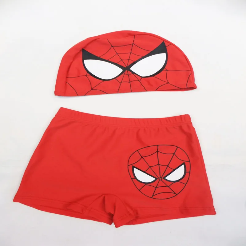Пляжные шорты с человеком-пауком для мальчиков 2-6 лет, купальный костюм, детские плавки, одежда для малышей с человеком-пауком - Цвет: Красный