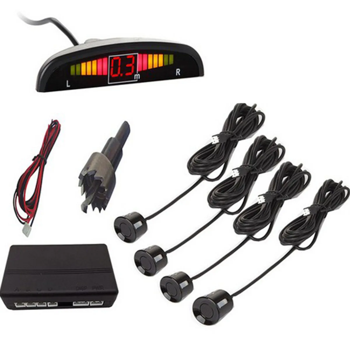 

Colorful sensor 1Set Car LED Parking Sensor Kit Display 4 Sensors for all cars Reverse Assistance Backup Radar Monitor System