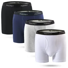 Innersy Боксеры 4 шт./лот бренд, трусы-боксеры, мужское нижнее белье, трусы-боксеры из хлопка футболки с большим коротким Цвет Фул дышащий ремень шорты-боксеры Чистый цвет