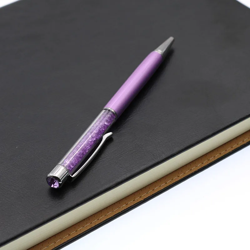 2 шт/ кристальная Алмазная металлическая шариковая ручка Красивая помолвочная офисная металлическая ручка с кольцом подарок 1,0 мм и(10 шт = ручка чернила 0,7 м - Цвет: 2pc