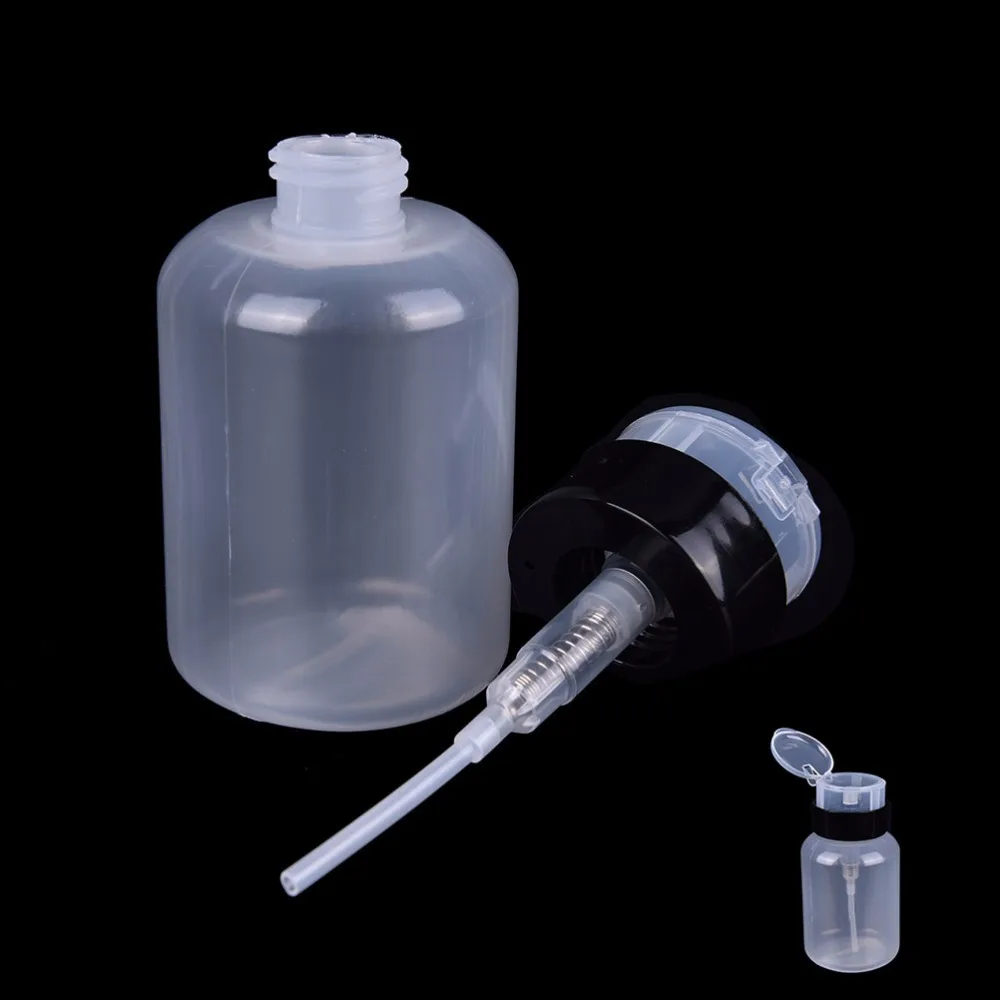Download 210ML Empty Clear Pump Dispenser Refillable Bottle For Acetone Polish Remover Alcohol Liquid Oil ...