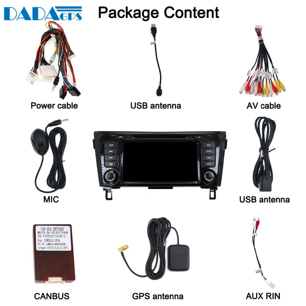 Top 2 din Android 9.0 Car Multimedia Radio player dvd player For Nissan X-TRAIL Qashqai Dualis Rouge 2013-2019 GPS map Navigation 9