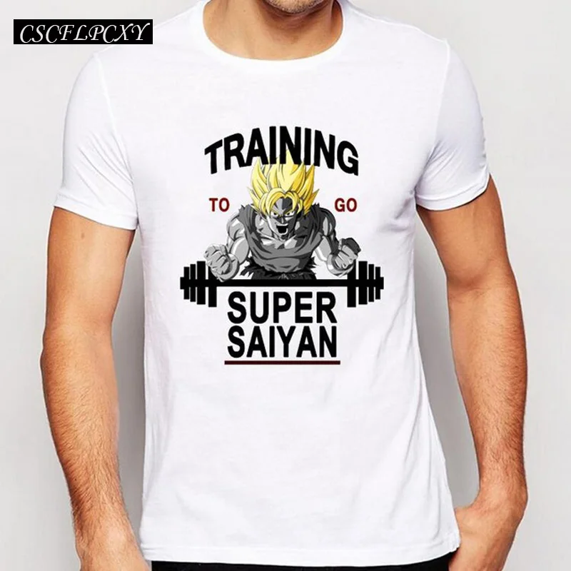 CSCFLPCXY Dragon Ball Z моды Для мужчин печати мужская футболка Супер Saiyan мужской основной
