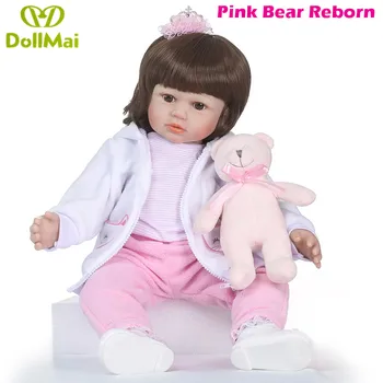 

23"58cm realistic vinyl silicone reborn babies dolls toy toddler high quality girl baby princess doll birthday play house toy