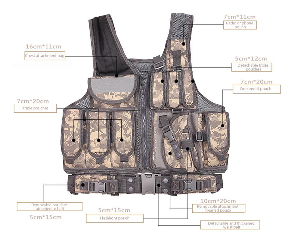 Outlife тактический жилет Пейнтбол Военный Спецназ Штурмовая стрельба Molle охотничий жилет боевой мягкий жилет с кобурой
