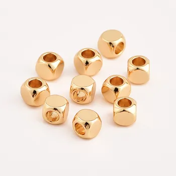 

10/Pcs 5MM Filling Rose Champagne Gold Square Bead DIY Jewelry High Quality Make Bracelets Necklaces Foot Body Chain Accessories