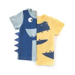 Для маленьких мальчиков одежда 2018 Новая мода мультфильм детей младенческой малыш для мальчиков мультфильм Динозавр Print Pocket T-Shirt футболки