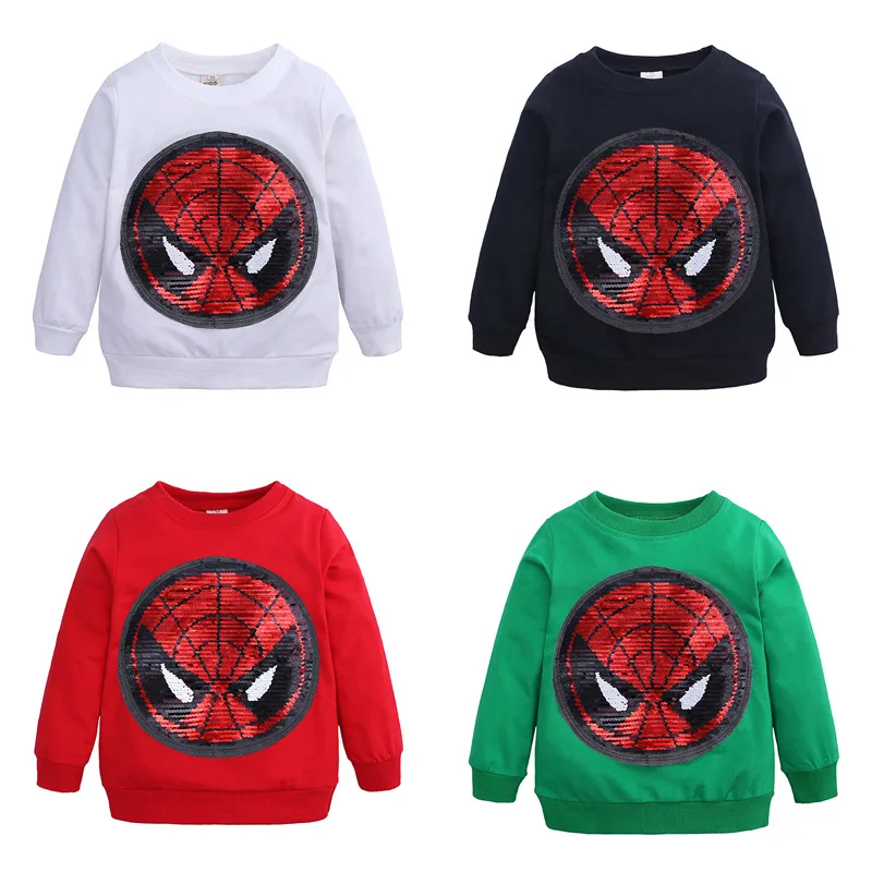 

Children Spring Autumn Cute Hoodie Kids Clothing Spiderman and Caption Cartoon Change for Boys & Girls