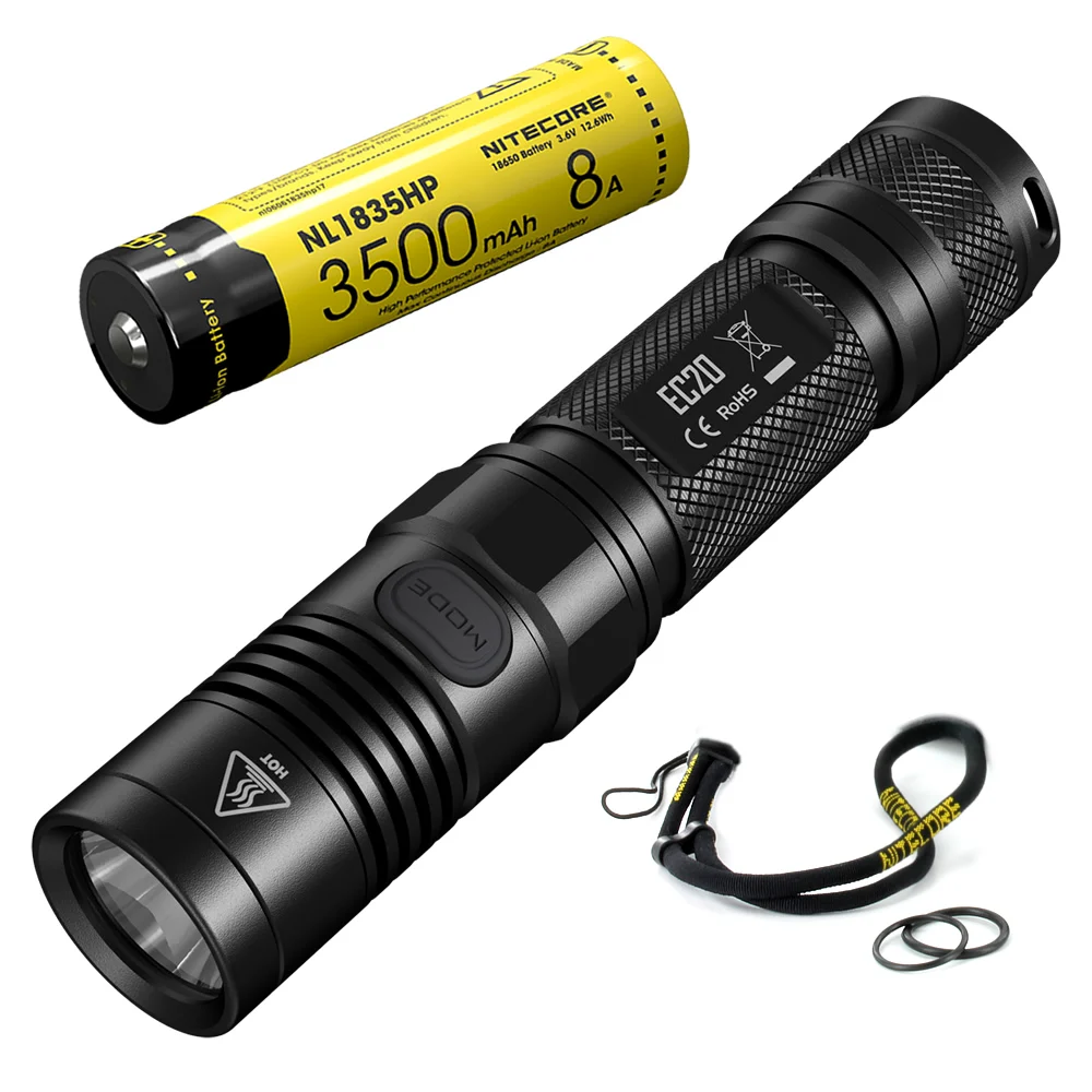 Nitecore EC20 960 люмен наружный поисковый 18650 фонарик водонепроницаемый портативный фонарь мощный производительный Светодиодный прожектор для повседневного использования