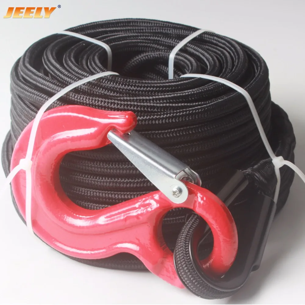 JEELY 10 мм * 30 м UHMWPE ядро волокна с полиэфирной курткой двойной плетеный трос лебедки