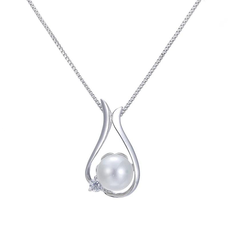 Hot sell fashion little bird pearl female 925 sterling silver ladies`pendant necklaces box chain jewelry wholesale