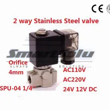 2 способа SUS304 воды Соленоидный клапан нормально закрывает PortG1/4