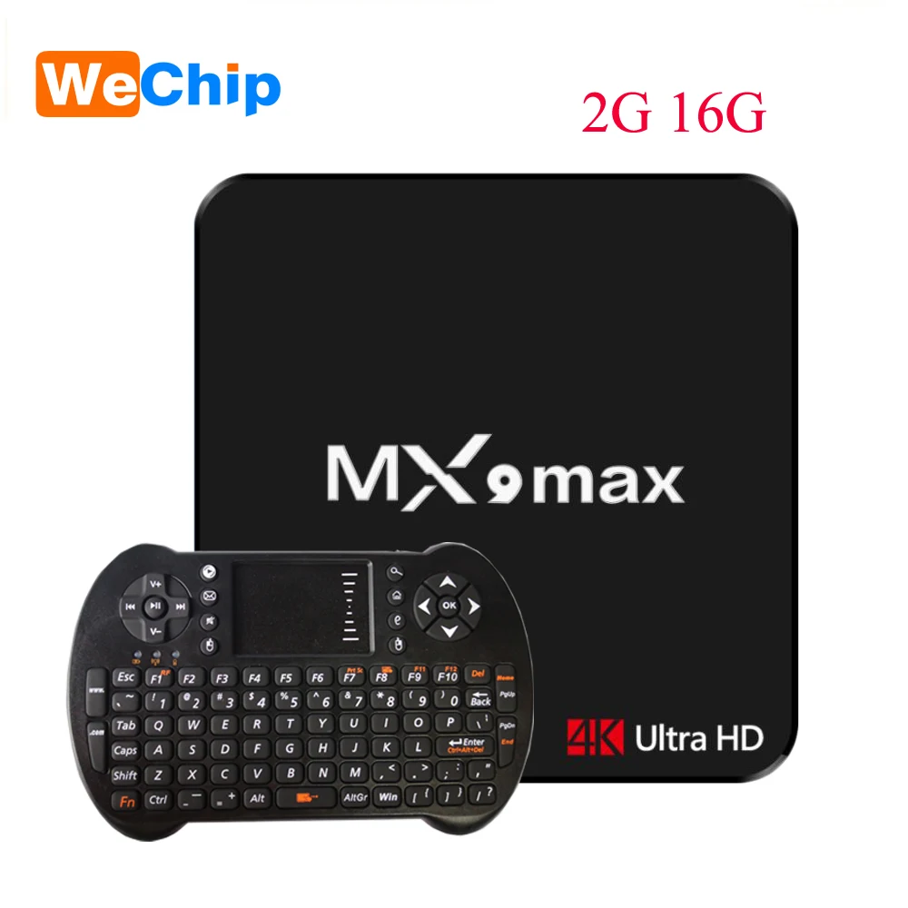 

MX9 Max Android 7.1 2G 16G TV Box RK3328 Quad-Core 2.4G Wifi Media Player 4K HD Set Top Box Support 3D Movie Ott Box + keyboard