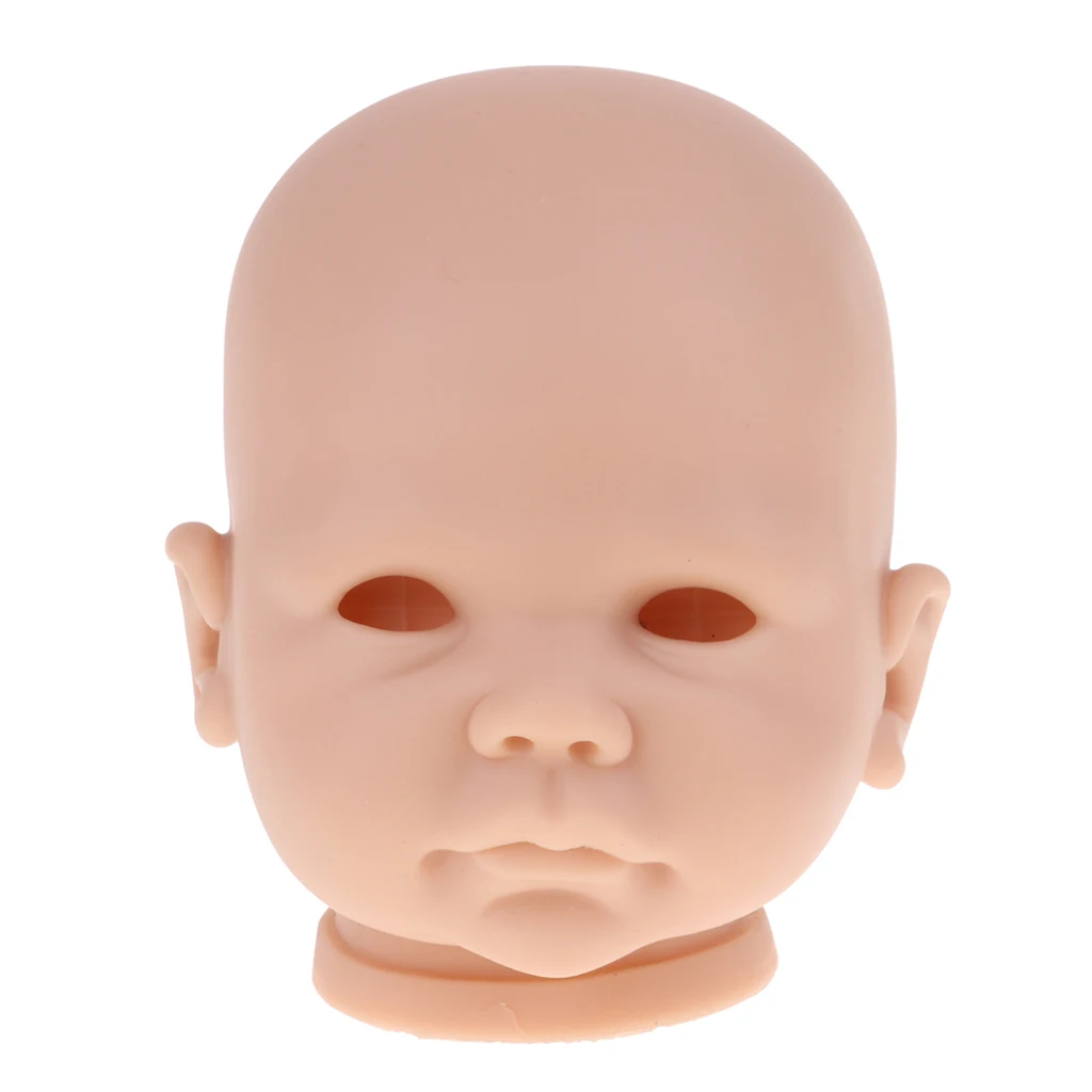 Настоящий мягкий винил 20 дюймов Неокрашенная голова плесень Reborn Awake Baby Doll новорожденный Неокрашенная голова лепить Набор DIY Accs#1