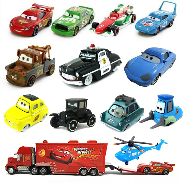 Original Disney Pixar Cars 2 Toys Lightning McQueen The Kings Doc Hudson Mater Metal Model Toy Car Christmas Birthday Boys Gifts 1