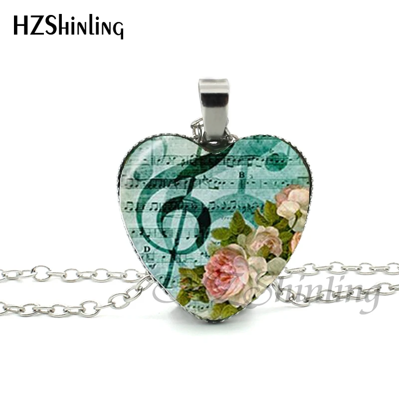 Новая Винтажная скрипка Сердце ожерелье Музыкальные инструменты подвеска саксофон сердце ювелирные изделия в форме сердца ожерелье HZ3