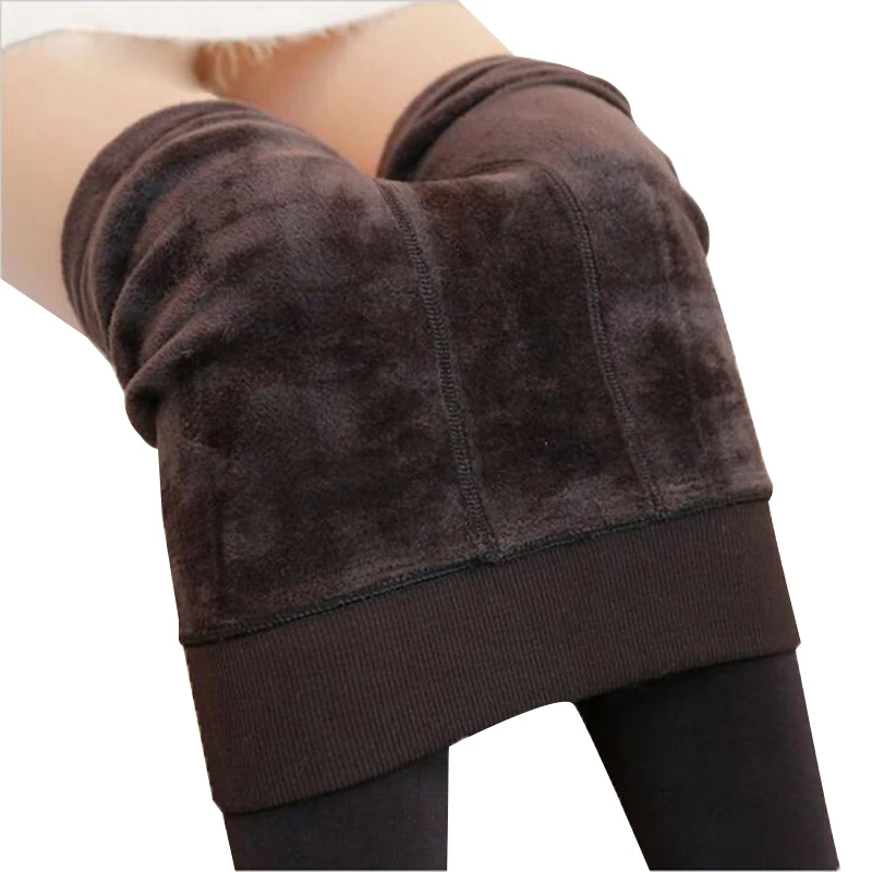 

ATHVOTAR Autumn Winter Fashion Women's Plus Cashmere Tights High Quality Knitted Velvet Tights Elastic Slim Warm Thick Tights
