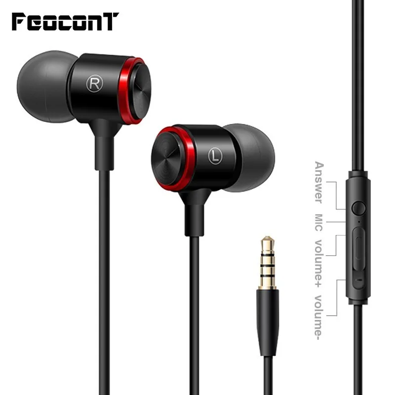 

3.5mm Wired Earphones Sports Headsets With Built-in Microphone In-Ear In-line Control Hands-free With Mic For Smartphones