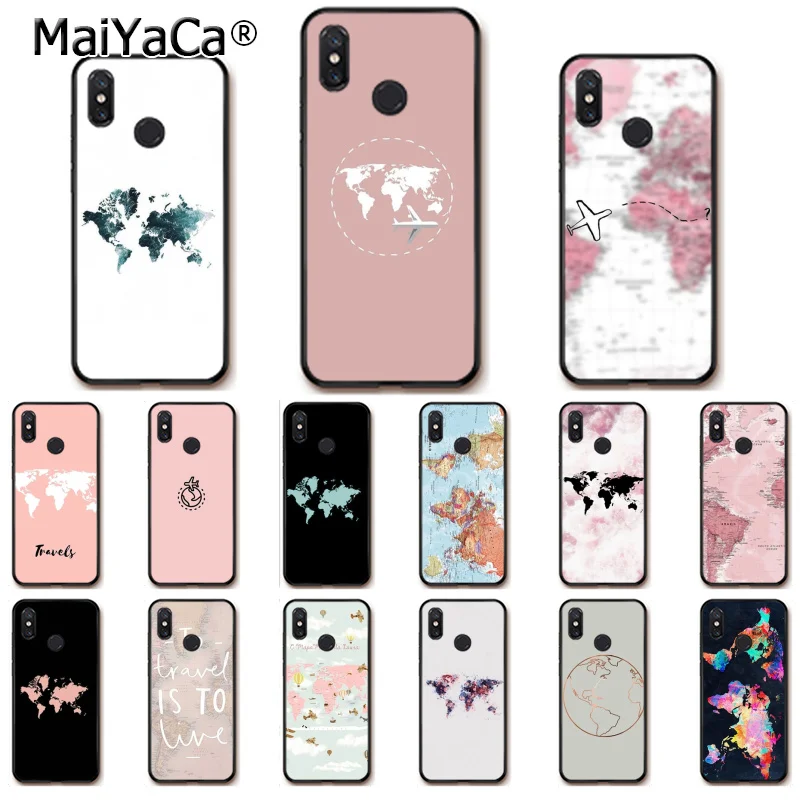 Мягкий чехол MaiYaCa с картой мира для Xiaomi Redmi 8 4X 6A S2 7A 5 5Plus Note5 7 Note8Pro | Мобильные