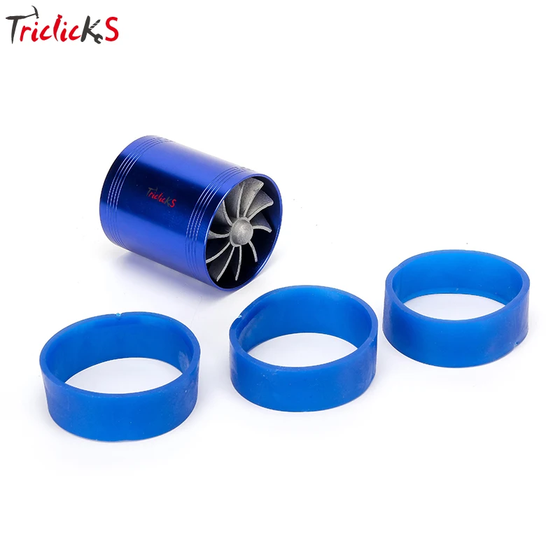 

Triclicks Dual Turbo Air Intake Gas Fuel Saver Fan Turbo Supercharger Fans Universal Turbine Turbo Chargers For Nissan Lada Ford