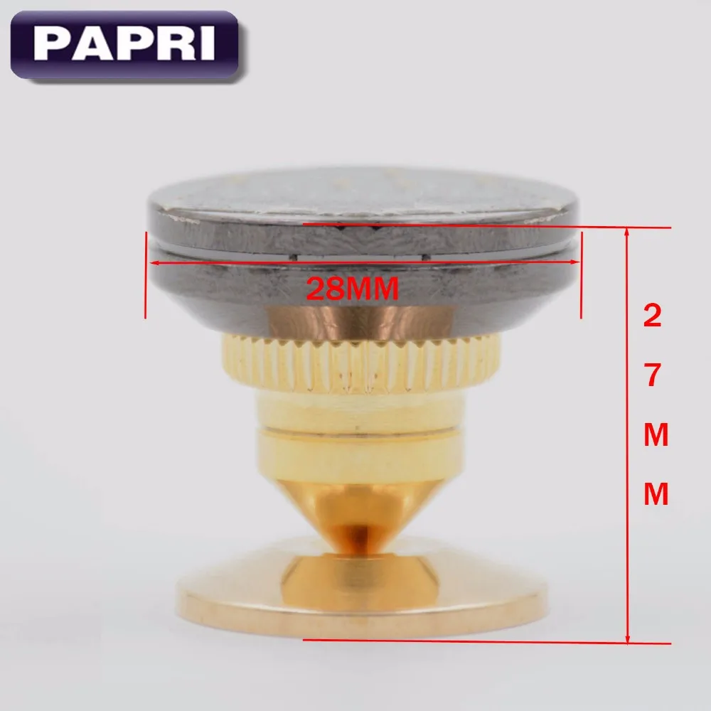 PAPRI 28x27 мм обработанные основание ноги латунь изоляции акустические шипы подставки конусы рабочего аудио CD DVD усилитель лот/4 шт