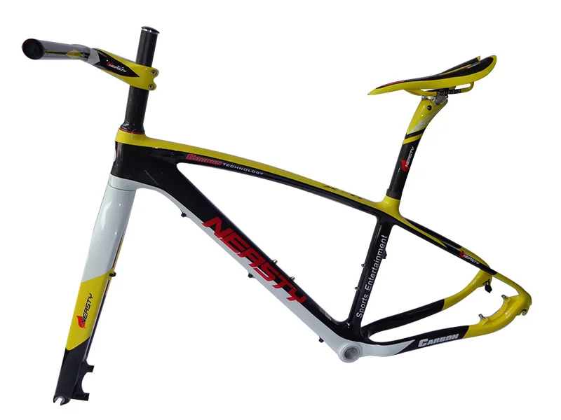 Карбоновая MTB велосипедная Рама quadro de bicicleta + вилка руль седло подседельная стойка