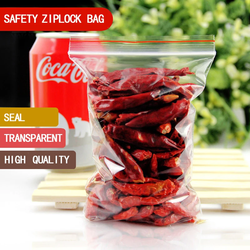 

100 pcs/set 0.05 mm Plastic Poly Clear Bags Jewelry Ziplock Zip Zipped Lock Reclosable Plastic Poly Clear Bags