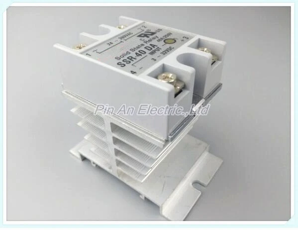 

SSR40DA Hot Sale DC to AC Single Phase Solid State Relay SSR-40DA 40A 90-480V AC+Heat Sink