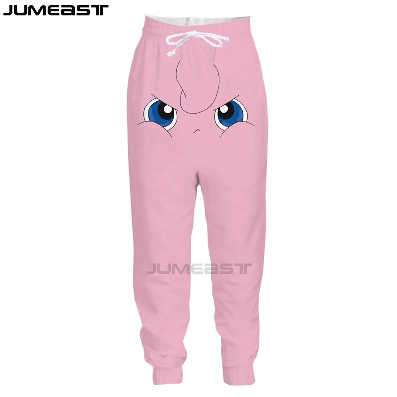 Jumeast бренд для мужчин/женщин 3D печатных мультфильм Jigglypuff повседневные длинные брюки Спортивный пуловер длина пот брюки - Цвет: 02