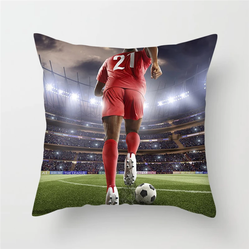 Fuwatacchi футбольная Спортивная наволочка для подушки CF футбольная съемка принтованная наволочка для домашнего дивана декоративная льняная наволочка