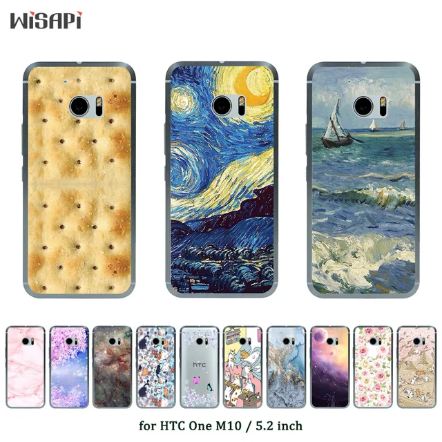 Cheap For HTC M10 Case 5.2 inch Cover Soft TPU Silicone Fundas Coque For HTC 10 Case Fashion Printed Capa For Htc10 Phone Cases
