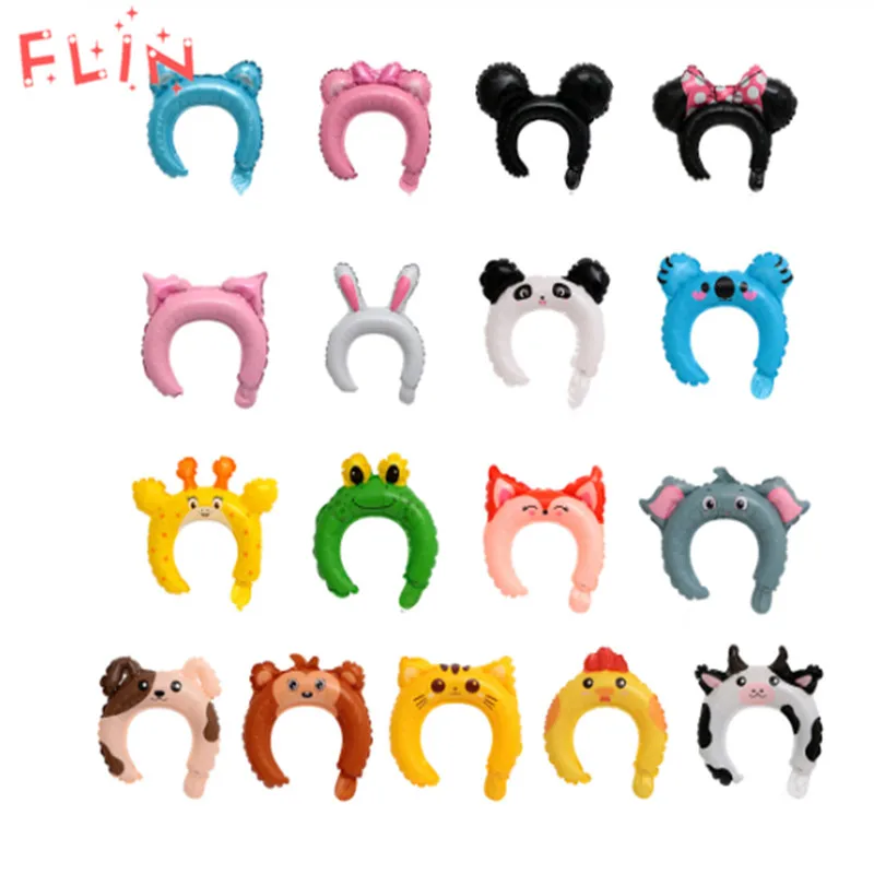 

10pc Animal Foil Balloons Headband Helium Globos Birthday Safari Party Decoration Festa Infantil Baby Shower Toys For Children