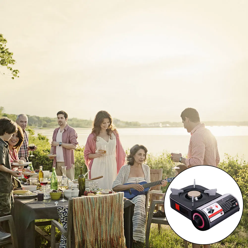 Queimadores de Fogões a Gás Caminhadas ao ar Livre de Acampamento do Piquenique Mini Portátil Ultraleve Butano Cozinhar Churrasco Fogão 2 Mini Queimadores de Fogões A Gás Portátil