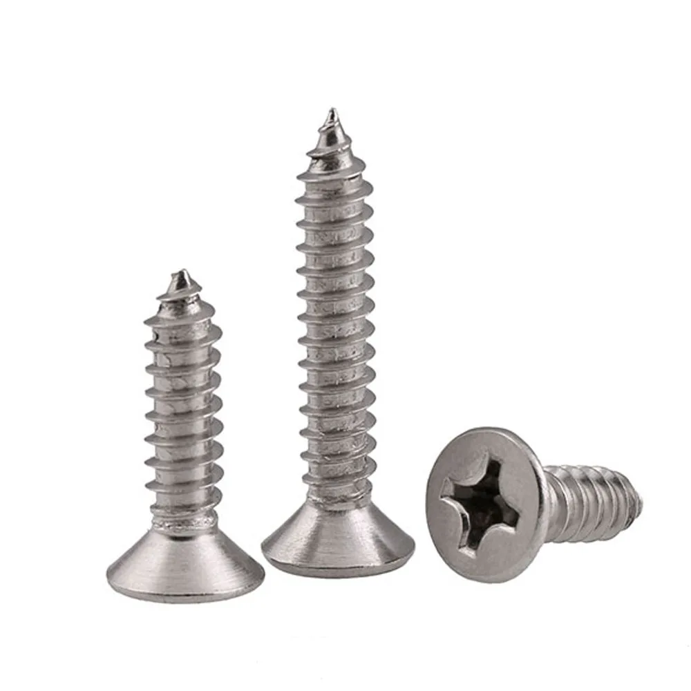 

M5 Self Tapping Screws Stainless Phillips Countersunk Flat Head Cross Recessed Wood Screws Stainless Steel 304