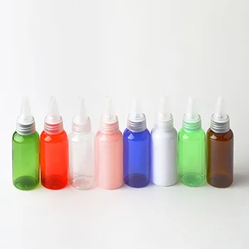

100pcs 50ml Empty liquid Plastic Bottle Clear 50cc Shampoo Cosmetic Lotion Bottle Container Pointed Mouth Cap