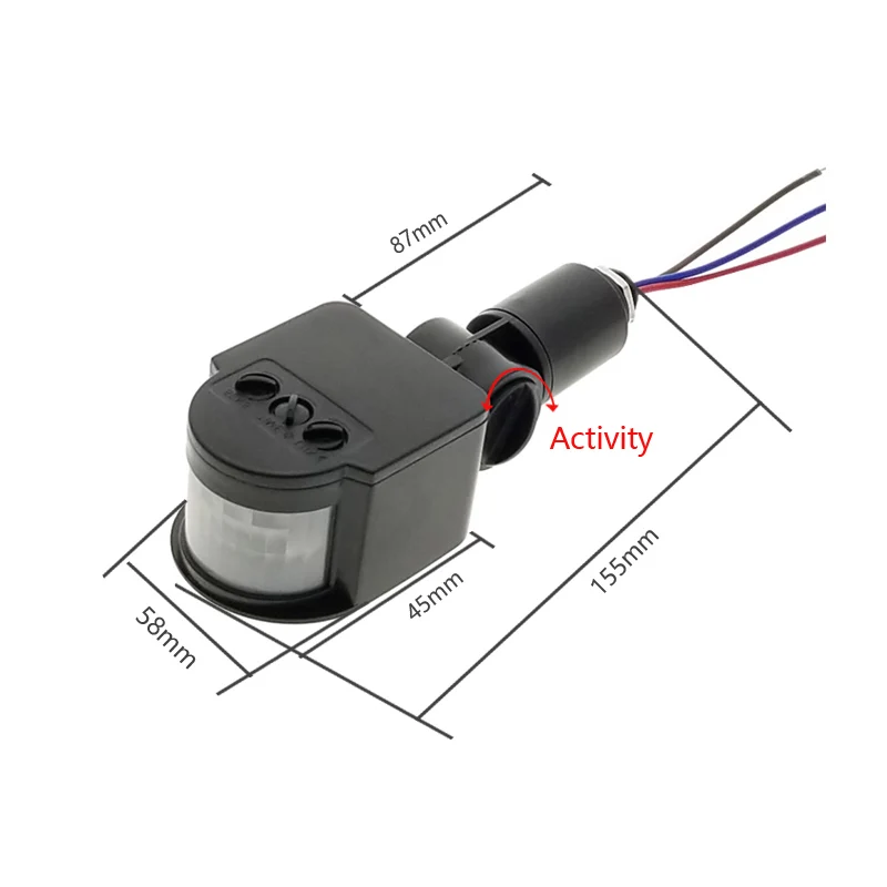 Датчик движения 110 В 220 В Детектор движения Автоматический инфракрасный PIR датчик вращающийся на 180 градусов водонепроницаемый уличный светильник с таймером