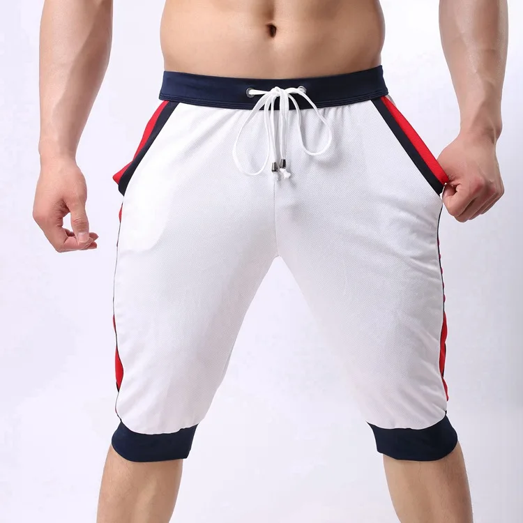 Mens Spring Body Building Darwstring Half length Pants Men