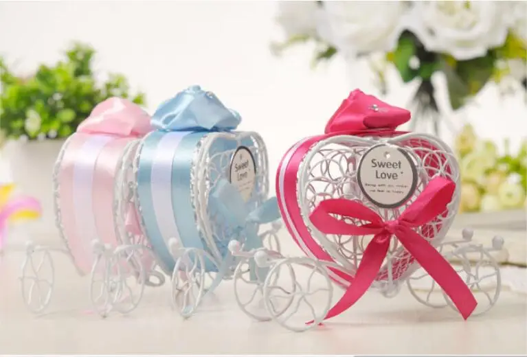 12pcs Lot Romantic Heart Shape Pumpkin Carriage Wedding Favor