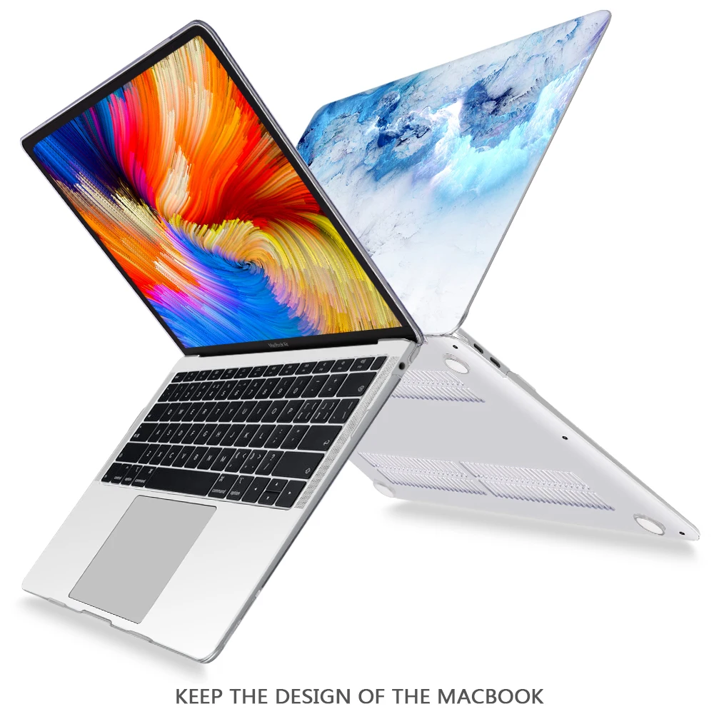 Чехол для ноутбука Apple MacBook Air 11 13 Pro retina 12 13 15 для Mac book Pro 13,3 15,4 Touch bar мраморный пластиковый жесткий чехол